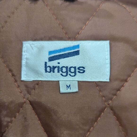 VTG Briggs Mens Medium Brown Plaid Flannel Quilted Wool Blend Shirt Jacket NWT - Picture 6 of 9